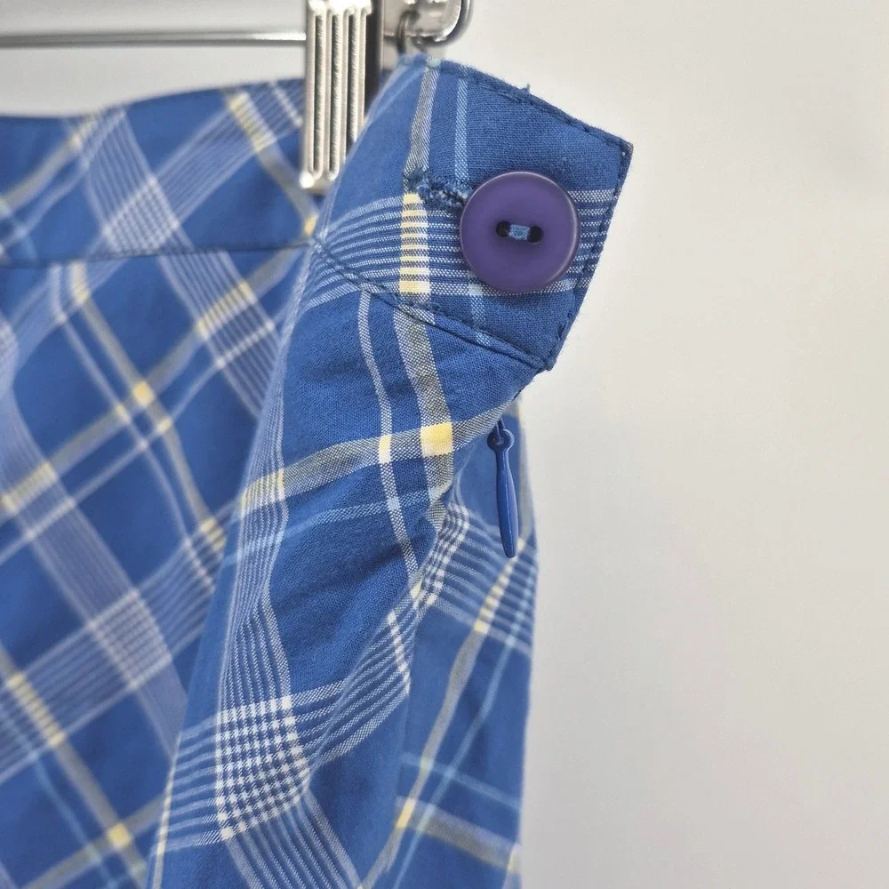 EP‎ Pro Golf Skort Womens 10 Blue Plaid Athletic Tennis Skirt Pockets Activewear